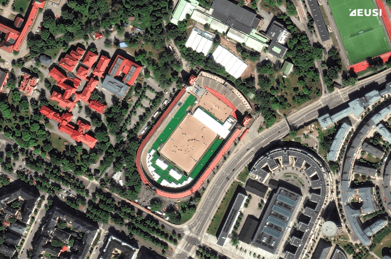 Satellite image of the Olympic Stadium in Stockholm