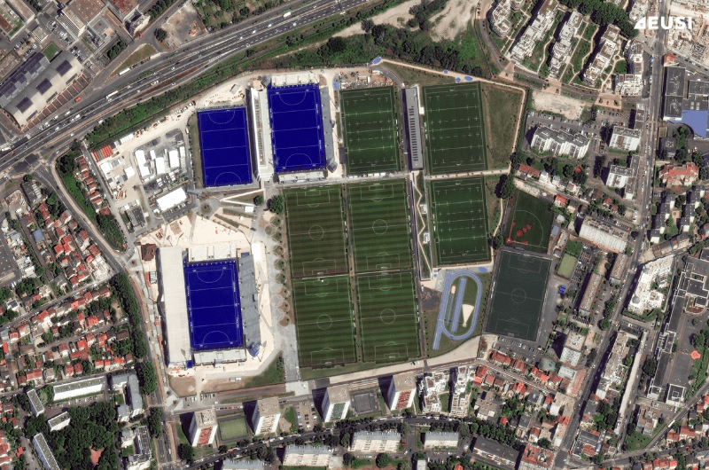 Satellite image of the Olympic Stadium in Paris