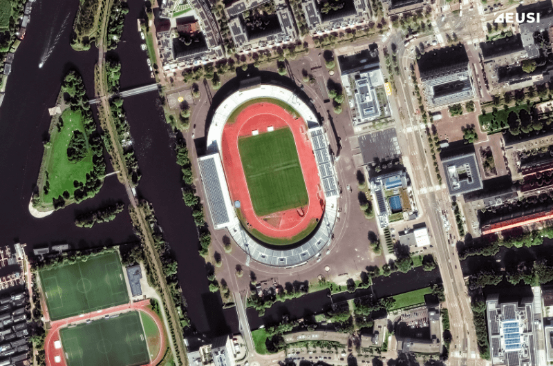 Satellite image of the Olympic Stadium in Amsterdam