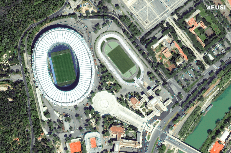 Satellite image of the Olympic Stadium in Rome