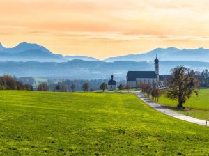 Fields and mountains in Germany