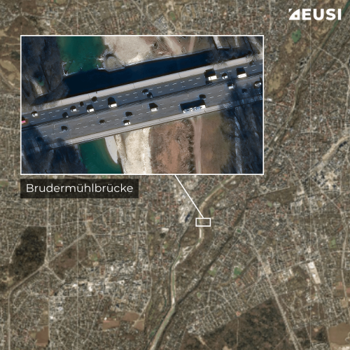 Satellite image of Brudermuehlbruecke in Munich