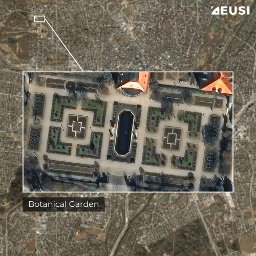 Satellite image of the botanical garden in Munich