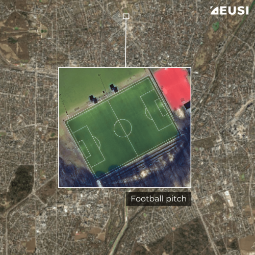 Satellite image of a football pitch