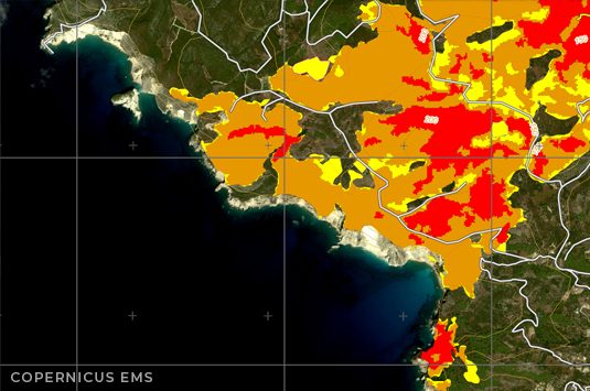 Greece fire grading map