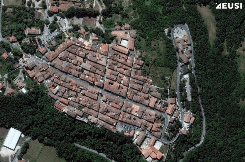 Satellite image of an Italian town