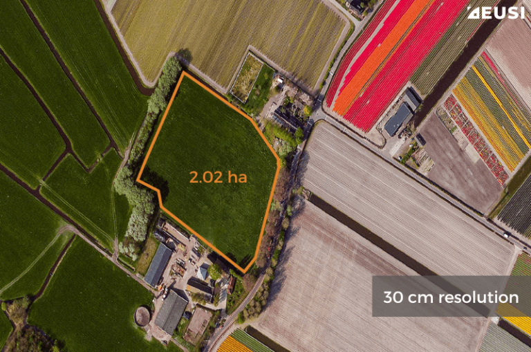 10 m vs 30 cm: Comparing a 10 m Sentinel image vs 30 cm WorldView-3 image showed a 22.4% error in measuring the field size. Satellite image © 2024 Maxar Technologies Provided by European Space Imaging