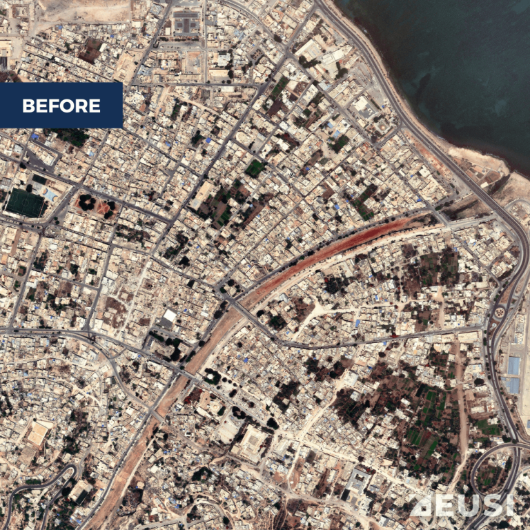 Satellite image of Derna, Libya