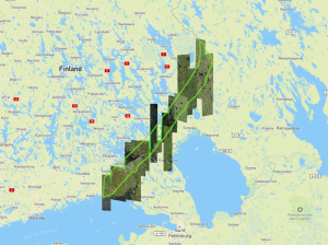 Satellite images over the Finland–Russia border